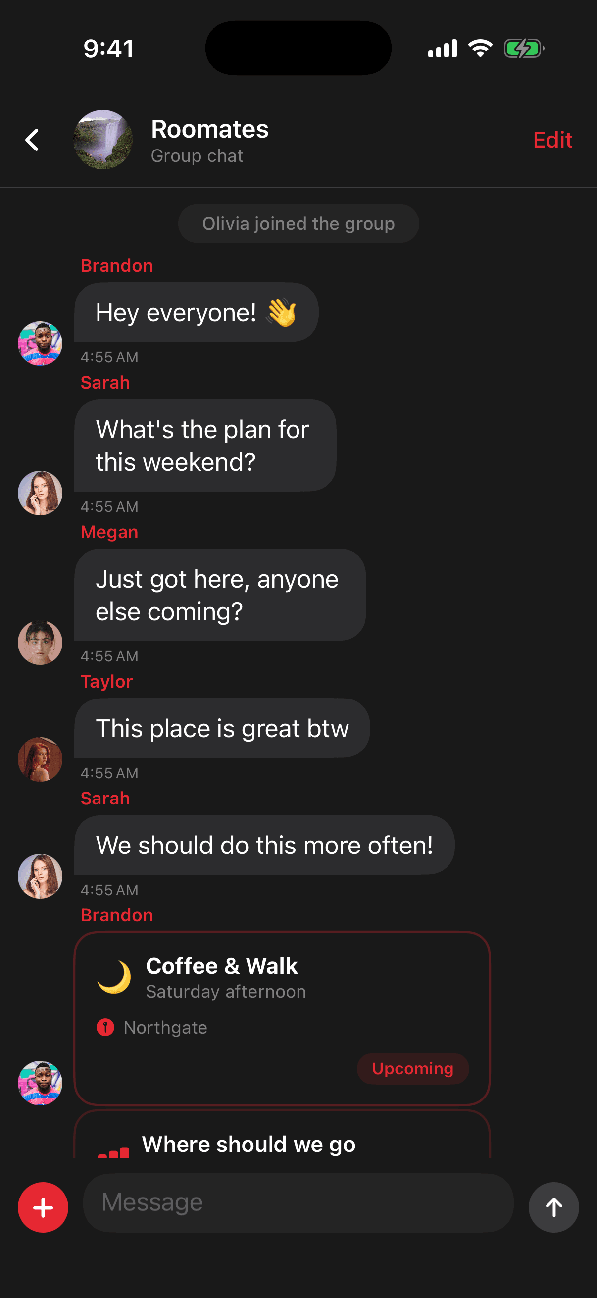 Friend Group Chat in Tango