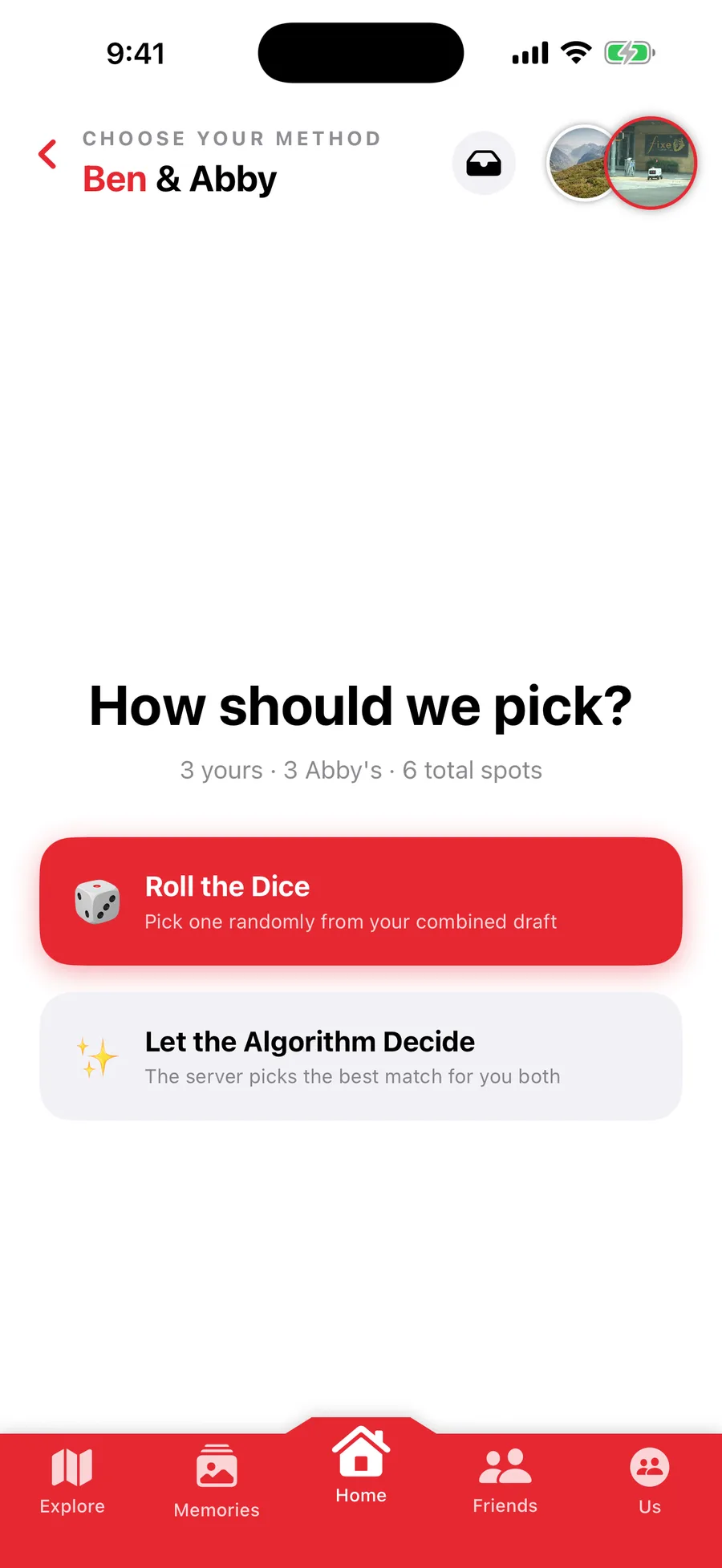 Choose how you want to plan tonight