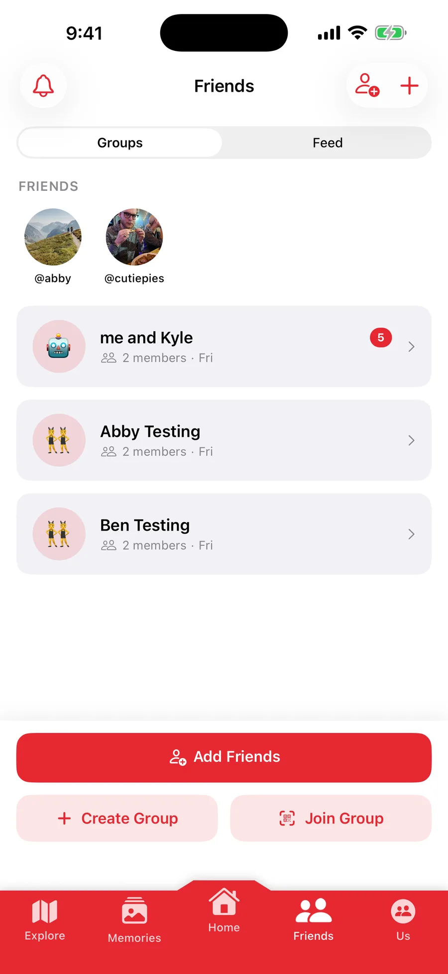 Your Friend Groups in Tango