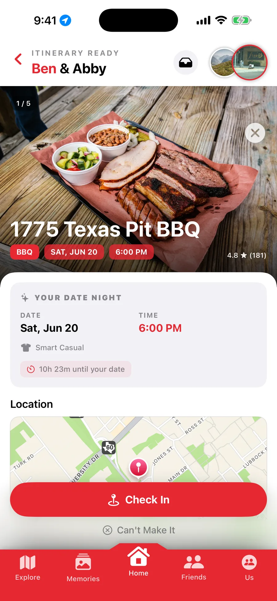 Your date-night itinerary, ready to go