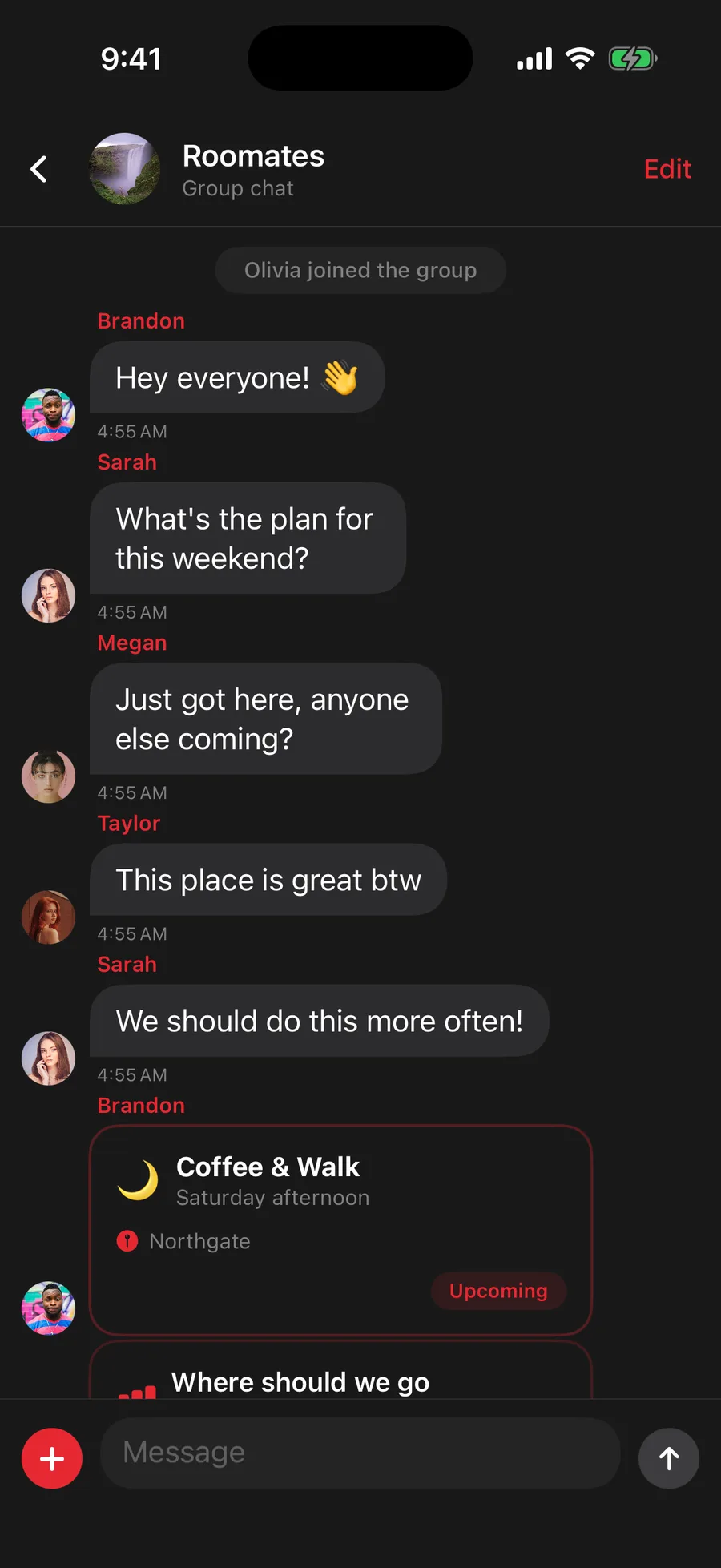 Friend Group Chat in Tango